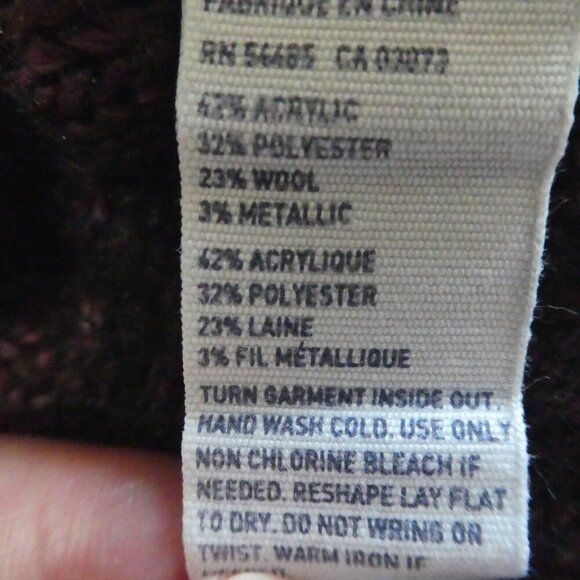 AE American Eagle Purple Crochet Bell Sleeve Wool Blend Boho Sweater Womens M - Picture 6 of 6